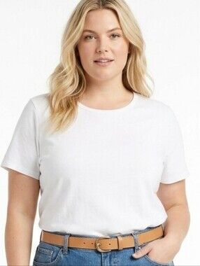 NEW L.L. Bean XL White Crewneck Tee Shirt